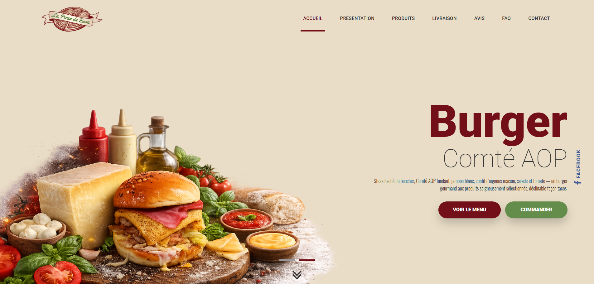 Site vitrine la pizza du Baou